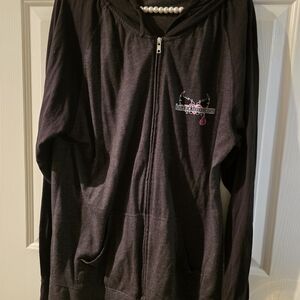 LoveKickboxing Zip-Up Hoodie in Black with Pink Accent